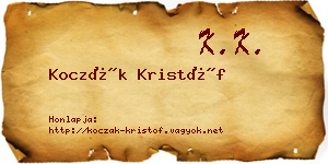 Koczák Kristóf névjegykártya